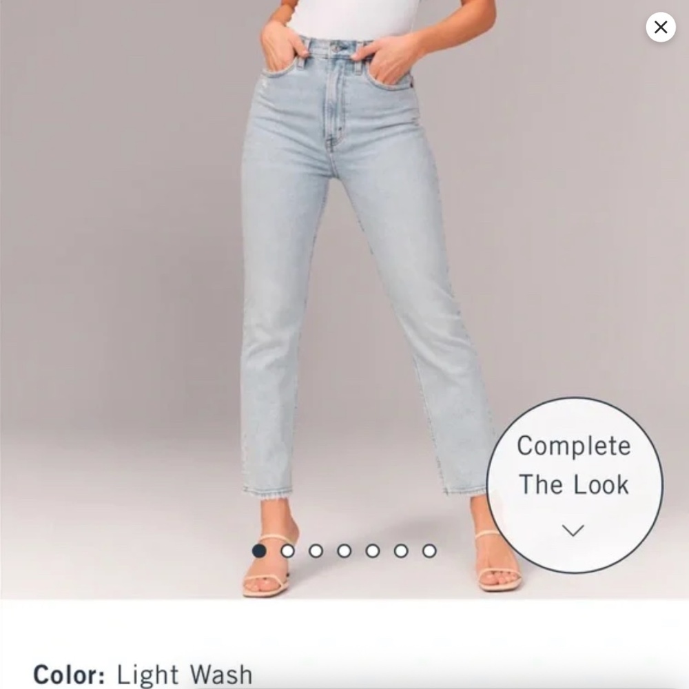 Abercrombie & Fitch Ankle Straight Ultra High Rise Light Wash